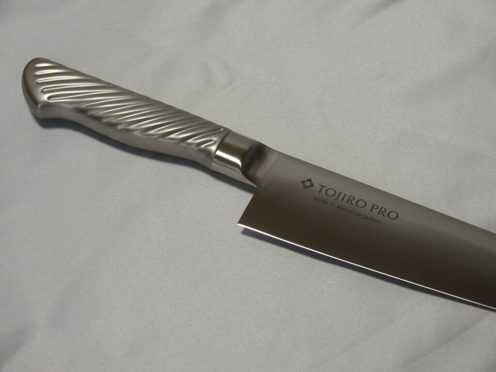 Tojiro Pro knife blade marked VG10, made in Japan