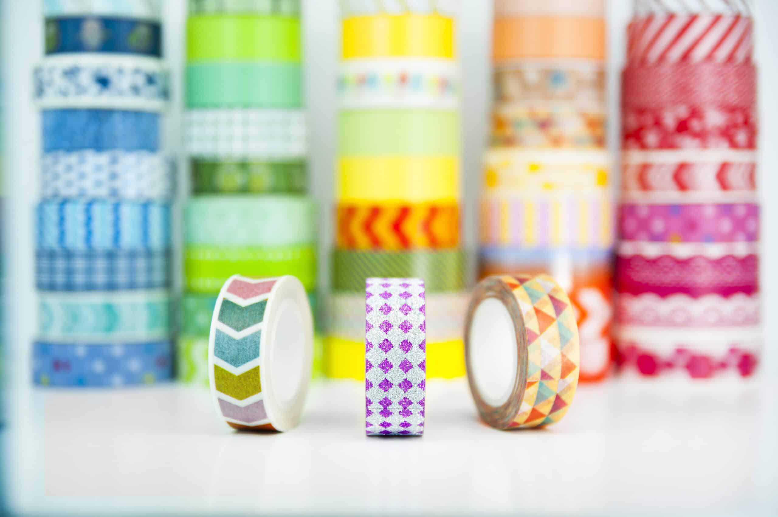 Colorful rolls of washi tape