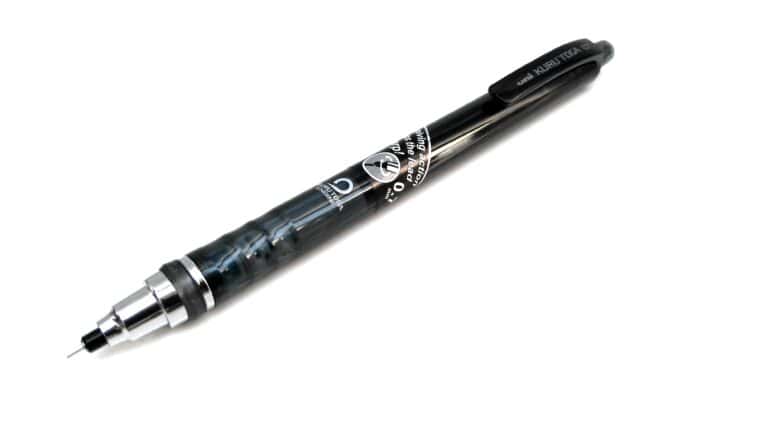 Blue and black Uni Kuru Toga 0.7 mechanical pencils